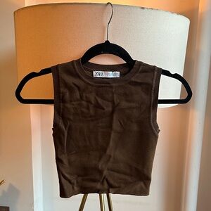 Zara Chocolate Brown Tank Top